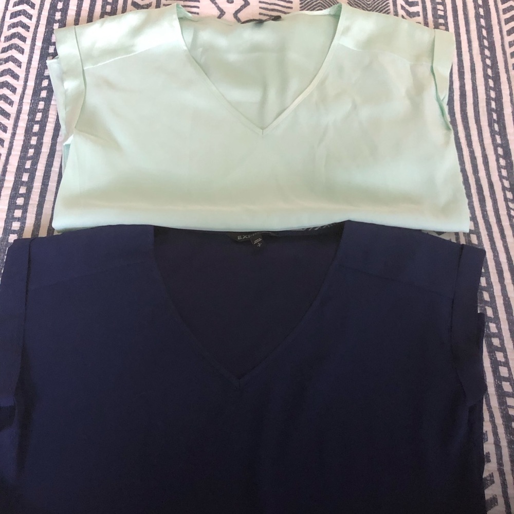 Express Silk V-Neck Tees
